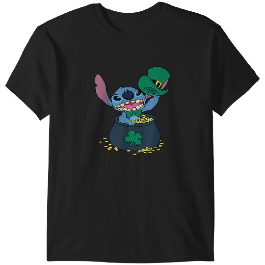 Disney Stitch Pot of Gold Shamrock St. Patrick's T-Shirts