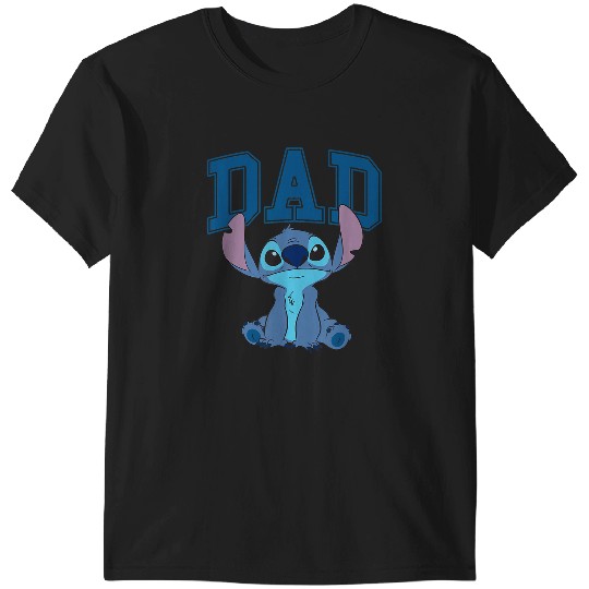 Disneyss Lilo Stitch Vintages Dad Cool Stitch Collegiate Logo T-Shirts