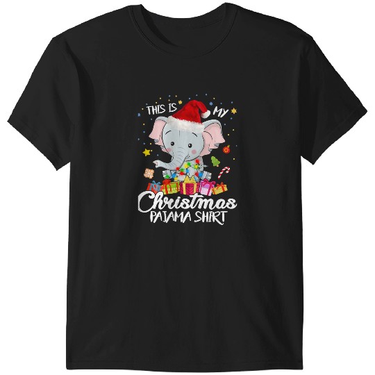 Discover This Is My Christmas Pajama Tee Santa Hat Elephant Elf Xmas Sticker, Disney Elephant Dumbo Christmas , Dumbo Christmas T-Shirts