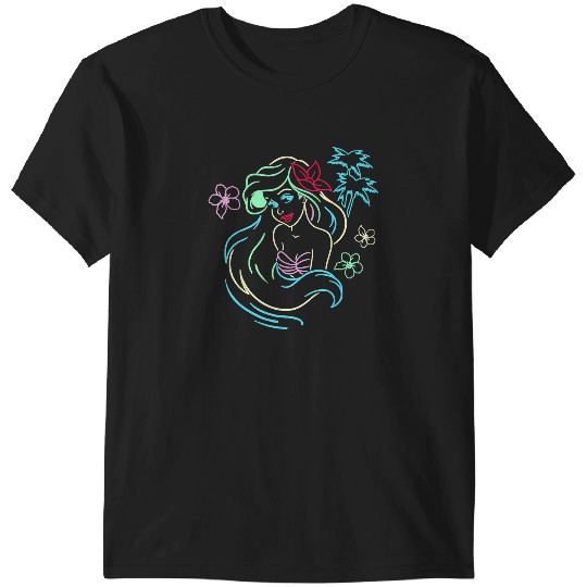 Discover Disney Little Mermaid Ariel Neon Lights Graphic T-shirt T-Shirts