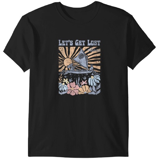 Discover Disneyss Moana Lets Get Lost Pastel Colors Retro Chest Poster T-Shirts