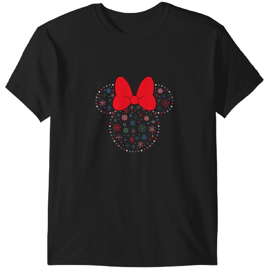 Discover Disney NEW Minnie Icon Christmas Holiday Lights Snowflakes T-Shirts
