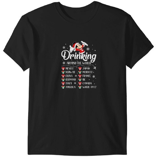 Drinking Around The World Christmas  : Mickey Disney Christmas, Disney Christmas T-Shirts