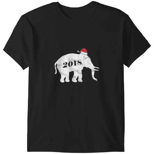 Discover White Elephant Gift Santa Hat 2018 Funny Distressed I Love Elephants  , Disney Elephant Dumbo Christmas , Dumbo Christmas T-Shirts