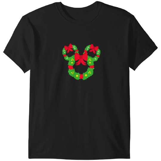 Discover Three Christmas Wreaths  : Mickey Disney Christmas, Disney Christmas T-Shirts