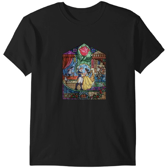 Discover Disney Beauty The Beast Stained Glass Rose Hoodie T-Shirts
