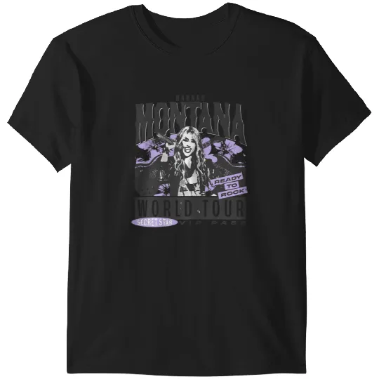 Disneyss Hannah Montana World Tour Ready To Rock Chest Poster T-Shirts
