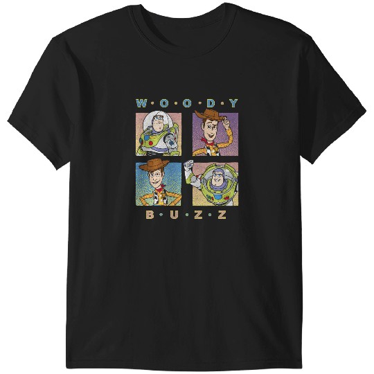 Discover Disney Pixar Toy Story Woody And Buzz Panel Grid T-Shirts