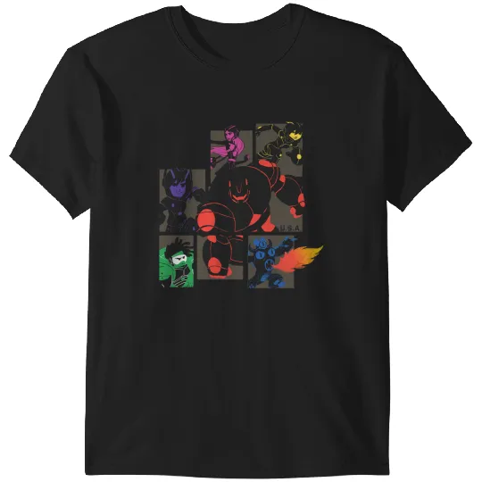 Discover Disney Big Hero 6 Epic Retro Neon Shadowed Panels Epic T-Shirts
