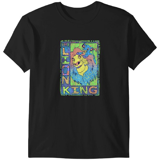 Discover Disney Lion King Retro Colorful Simba Mufasa Graphic T-Shirts