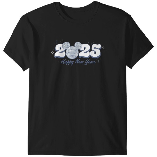 Discover Disneyss Mickey Mouse Head Disco Ball Happy New Year 2025 T-Shirts