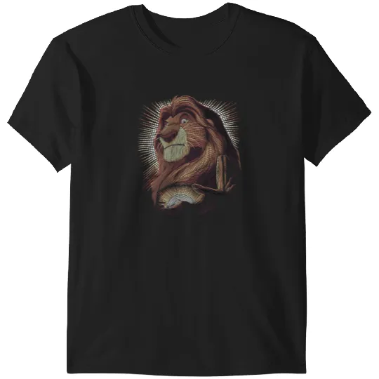 Disney Lion King Mufasa Pride Rock Dot Art Retro Portrait Long Sleeve T-Shirts