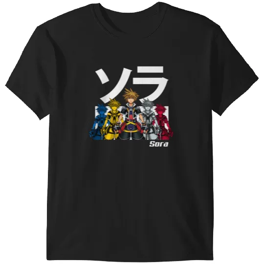 Disney Kingdom Hearts Epic Sora Brave-Brave-Brave-Brave Standing Pose Kanji Epic T-Shirts