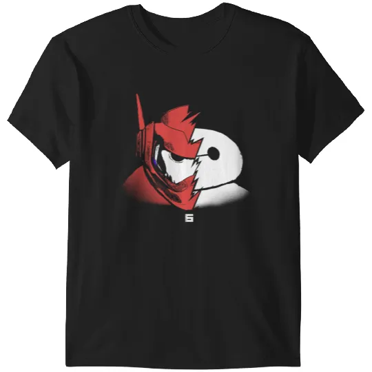 Disney Big Hero 6 Baymax Split Face Epic Shot Distressed Epic T-Shirts