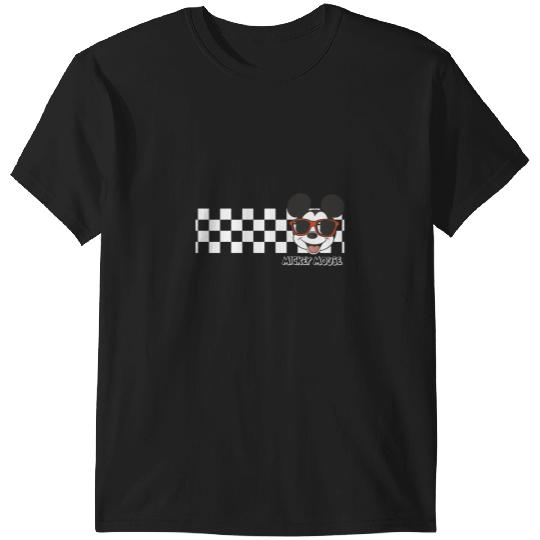 Disney Mickey And Friends Mickey Mouse Checkerboard Stripe T-Shirts