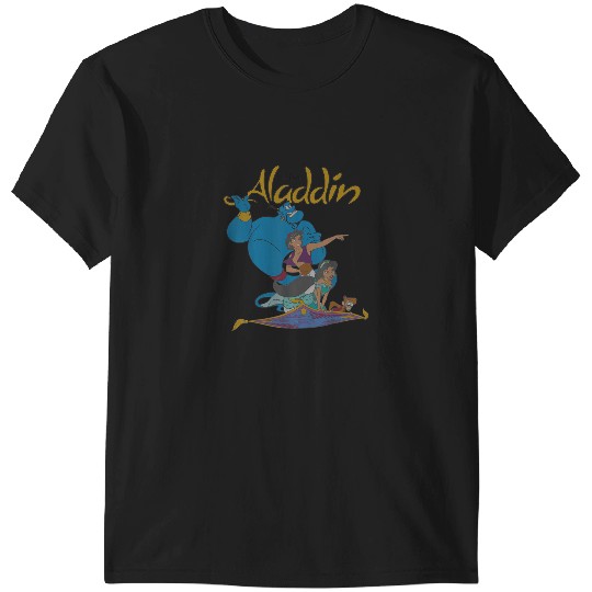 Discover Disney Aladdin  Group Shot Logo T-Shirts