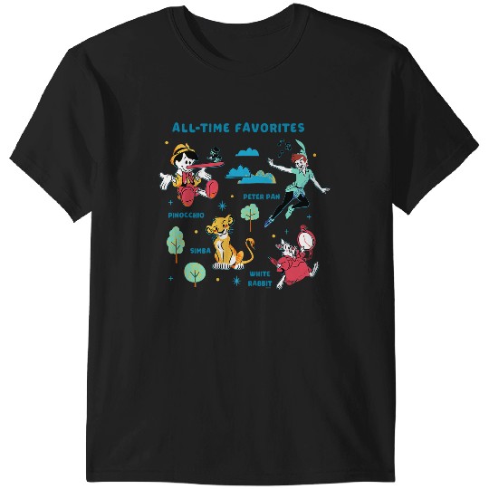 Disney Vintage Peter Pan, Pinocchio, Simba & White Rabbit T-Shirts