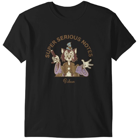 Disney Pinocchio Super Serious Notes Gideon Retro Big Logo Long Sleeve T-Shirts
