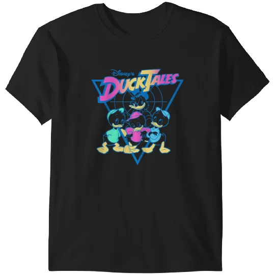 Disneyss Ducktales Vintages Neon Outlines Group shots Distressed T-Shirts