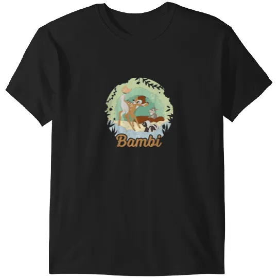 Disney Bambi Thumper And Flower Paper Cut Portra T-Shirts