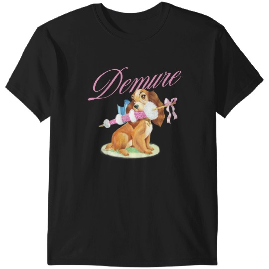 Disneyss Lady And The Tramp Cute Lady Demure Sketch Chest Logo T-Shirts