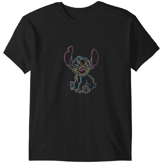 Discover Disney Lilo Stitch Neon Stitch Outline T-Shirts