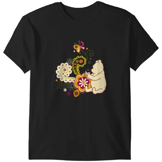 Disneyss Winnie The Pooh Cute Paisley Cupcake Floral T-Shirts