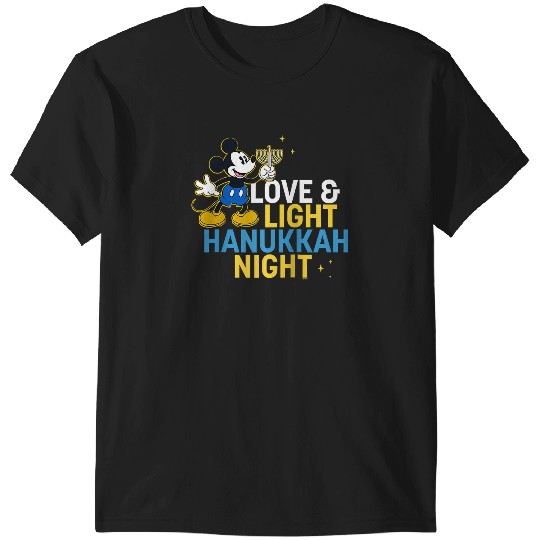 Disney Mickey Mouse Love & Light Happy Hanukkah Raglan Baseball Tee T-Shirts