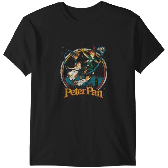 Disneyss Peter Pan Group London Flying Vintages Faded Graphic T-Shirts