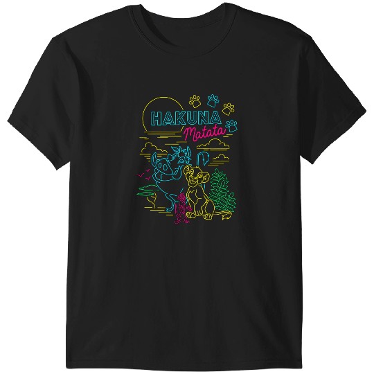 Discover Disneyss Lion King Neon Outline Group shots Sketch T-Shirts