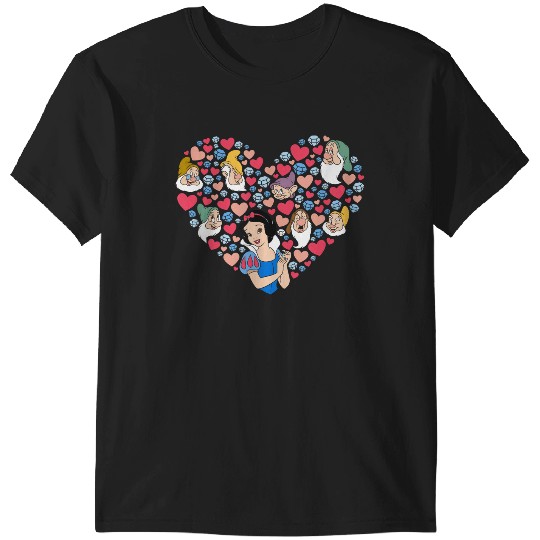 Disneyss Snow White And The Seven Dwarfs Heart Valentine Day T-Shirts