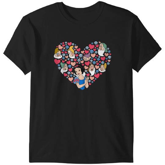 Disneyss Snow White And The Seven Dwarfs Heart Valentine Day T-Shirts