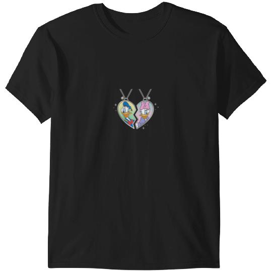 Disneyss Donald And Daisy Duck Love Heart Necklace Matching T-Shirts
