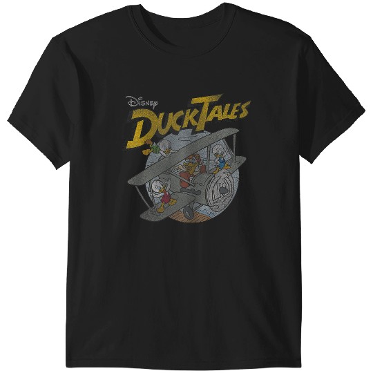 Disney Ducktales Ducks On Airplane Distressed Portrait T-Shirts