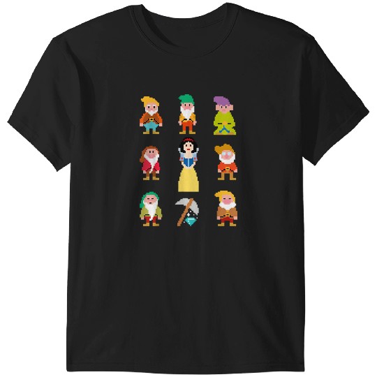 Disneyss Snow White Pixelated Dwarfs Graphic T-Shirts