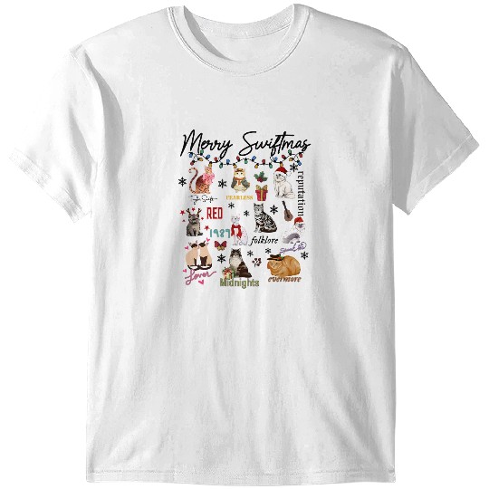 Discover Merry Swiftmas T Shirts, Eras Tour Cat T Shirts, Christmas Tay-lor