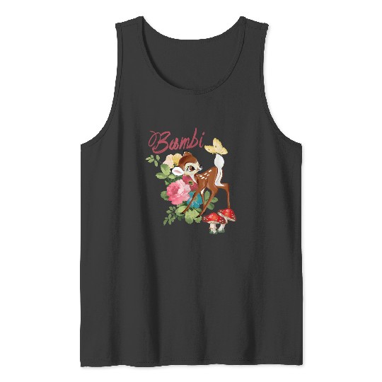 Disney Bambi Cute And Playful Watercolor Retro Portrait Tank Tops