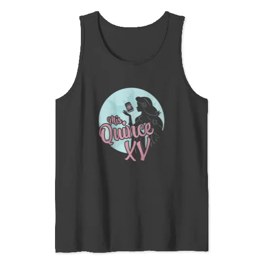 Disneys Tangled Birthday Mis Quince Rapunzel Spanish Portrait Tank Tops