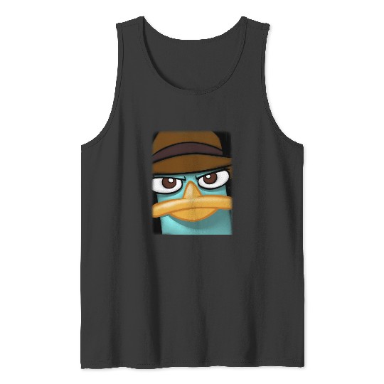 Disneys Phineas And Ferb Perry The Platypus Big Face Portrait Tank Tops