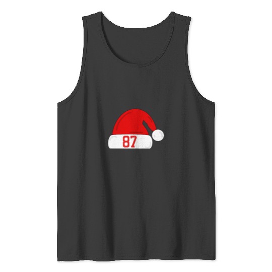 Tayl0r Swift Travis Kelce Christmas Game Santa Hat Tank Tops