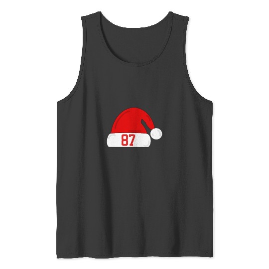 taylorr Swift Travis Kelce Christmas Game Santa Hat Tank Tops