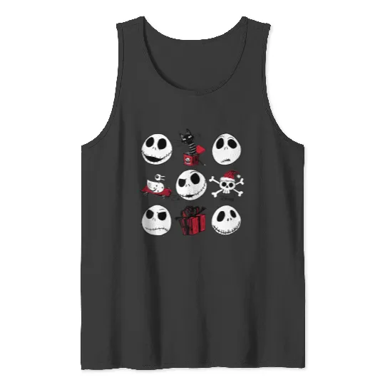 disneys The Nightmare Before Christmas Jack Christmas Grid Tank Tops