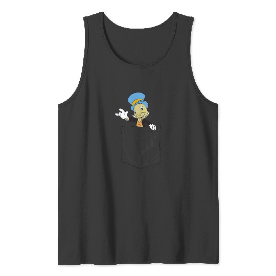 disneys Pinocchio Jiminy Cricket Faux Pocket Tank Tops