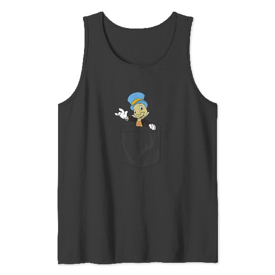 disneys Pinocchio Jiminy Cricket Faux Pocket Tank Tops