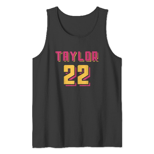 Discover First Name Taylor Pink Numbers Taylor 22 For Kids Boys Girls Gifts  Tank Tops