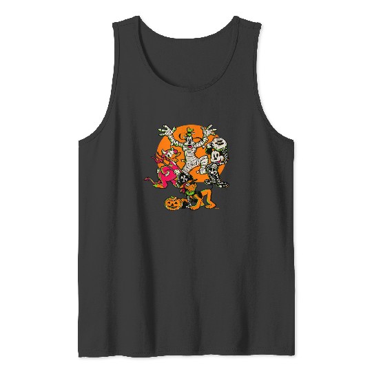 Disney 100 Mickey Donald Goofy & Pluto Halloween Tank Tops