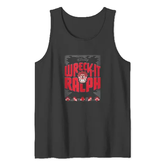 disneys Wreck it Ralph Wrecked Brick Wall Video Game Sprites Tank Tops