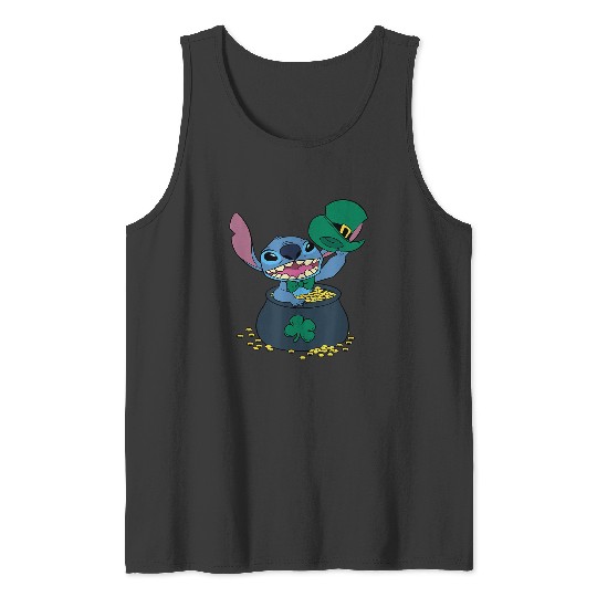 Disney Stitch Pot of Gold Shamrock St. Patrick's Tank Tops