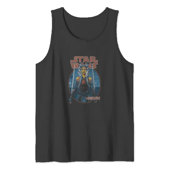Stars Wars Classic Ahsoka Tano Twin Sabers Vintage disneys Tank Tops
