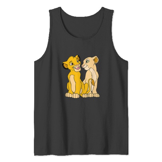 Disney The Lion King Cute Simba Nala Big Chest Portraits Tank Tops